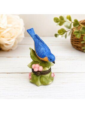 Vintage PHB Collection Limited Edition Eastern Bluebird Trinket Box Porcelain